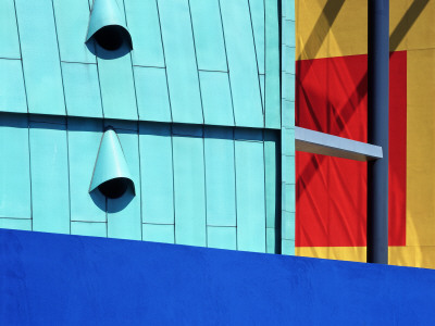 The International Centre For Life, Newcastle Upon Tyne Colourful Facade Detail by David Churchill Pricing Limited Edition Print image