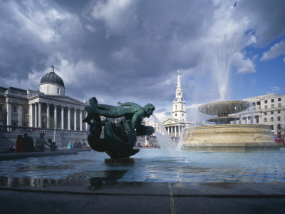 Trafalgar Square, London, Fountains, National Gallery And St Martin In The Fields In The Foreground by Joe Cornish Pricing Limited Edition Print image