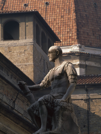 Statue Of Man In Classical Armour, San Lorenzo, Florence by Joe Cornish Pricing Limited Edition Print image
