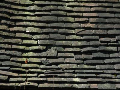 Backgrounds - Detail Of Rough Grey Vernacular Roof Tiles by Natalie Tepper Pricing Limited Edition Print image