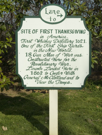 Placard, Berkeley Plantation, Virginia, Site Of The 1St Official Thanksgiving In 1619 by Natalie Tepper Pricing Limited Edition Print image