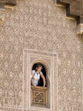 Ali Ben Youssef Medersa (Ancient Koranic School), Marrakech, 1565, Window by Natalie Tepper Pricing Limited Edition Print image