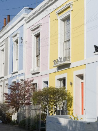 Pastel-Coloured Row Houses, Kentish Town, London by Natalie Tepper Pricing Limited Edition Print image