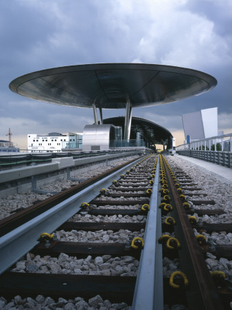 Expo Mrt Station, Singapore, Converging Rails And Circular Canopy, Architect: Foster And Partners by Richard Bryant Pricing Limited Edition Print image