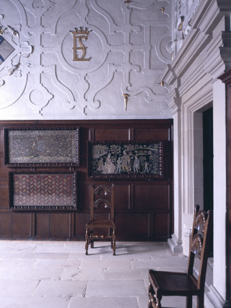 Hardwick Hall, Derbyshire, Elizabethan Manor House, 16Th Century, Plaster Work In The Great Hall by Richard Bryant Pricing Limited Edition Print image