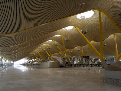 Terminal Building, Barajas Airport, Madrid, Departures Check In Hall, Architects: Rogers And Lamela by Richard Bryant Pricing Limited Edition Print image