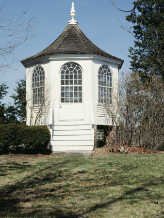 Hexagonal Gazebo In Garden Overlooking The Harbor, Shaw Mansion, Connecticut by Philippa Lewis Pricing Limited Edition Print image