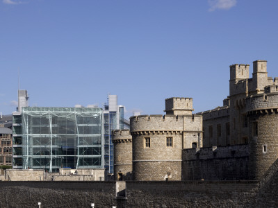 K2 Building, St Katharines Estate, London, 1999 - 2005, West Glass Facade With The Tower Of London by Richard Bryant Pricing Limited Edition Print image