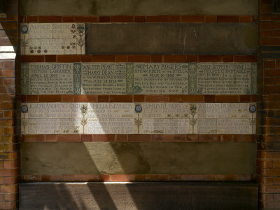 Doulton Plaques Commermorating Heroic Deeds, Postman's Park, City Of London by Richard Bryant Pricing Limited Edition Print image