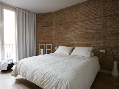 Interior - Bedroom With Brick Wall, Designers: Anne Nijstad And Miklos Beyer by Ton Kinsbergen Pricing Limited Edition Print image