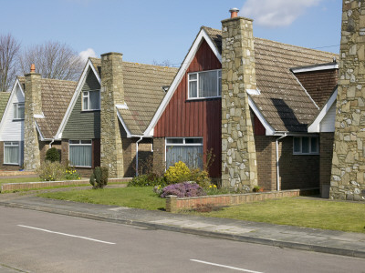 Suburban Housing, Sunbury On Thames, London, Street Of Detached Houses by Tim Mitchell Pricing Limited Edition Print image