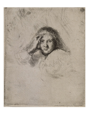 Etude De Tête De Femme ; 1Er État by Rembrandt Van Rijn Pricing Limited Edition Print image