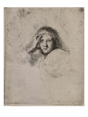 Etude De Tete De Femme ; 1Er Etat by Rembrandt Van Rijn Pricing Limited Edition Print image