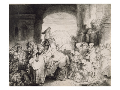 Le Triomphe De Mardochée ; 1641 by Rembrandt Van Rijn Pricing Limited Edition Print image