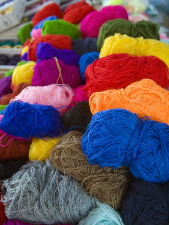 Yarn On Display, San Miguel De Allende, Guanajuato State, Mexico by Julie Eggers Pricing Limited Edition Print image
