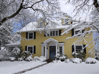 Private Home After Snowfall, Reading, Massachusetts, Usa by Lisa S. Engelbrecht Pricing Limited Edition Print image