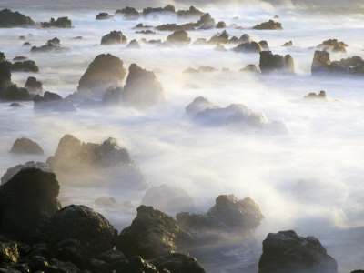Waves Crashing Against Lava, Laupahoehoe Point, Big Island, Hawaii, Usa by Jon Cornforth Pricing Limited Edition Print image