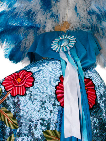 Blue Sequin Cape And Feathers, Santa Barbara by Eloise Patrick Pricing Limited Edition Print image
