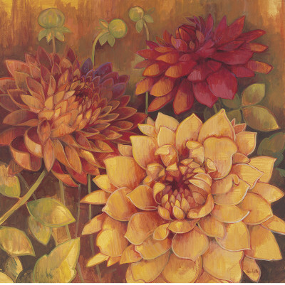 Autumn Dahlias Ii by Vera Hills Pricing Limited Edition Print image