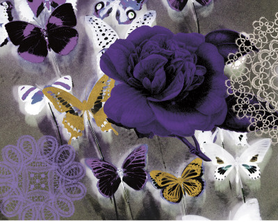 Butterfly Collage Purple by Evangeline Taylor Pricing Limited Edition Print image
