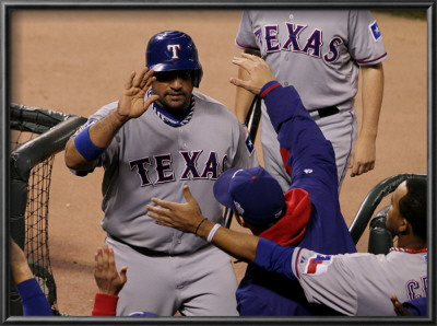 Texas Rangers V San Francisco Giants, Game 1: Bengie Molina by Justin Sullivan Pricing Limited Edition Print image