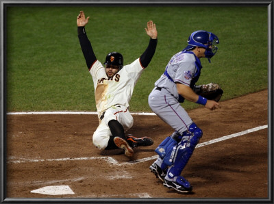 Texas Rangers V San Francisco Giants, Game 2: Cody Ross, Matt Treanor by Jed Jacobsohn Pricing Limited Edition Print image