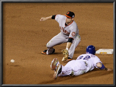 San Francisco Giants V Texas Rangers, Game 4: Josh Hamilton,Freddy Sanchez by Stephen Dunn Pricing Limited Edition Print image