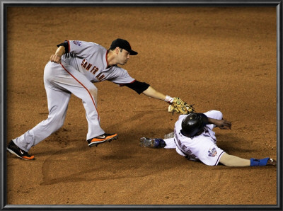 San Francisco Giants V Texas Rangers, Game 3: Vladimir Guerrero,Freddy Sanchez by Doug Pensinger Pricing Limited Edition Print image