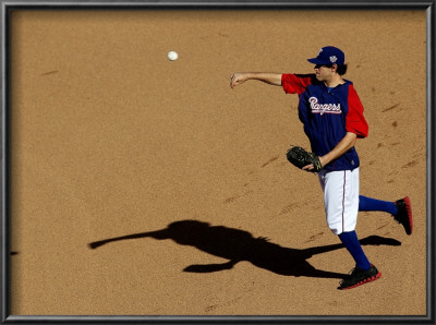 Texas Rangers V. San Francisco Giants, Game 5:  Infielder Ian Kinsler by Christian Petersen Pricing Limited Edition Print image