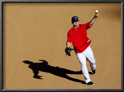 Texas Rangers V. San Francisco Giants, Game 5:  Infielder Mitch Moreland by Christian Petersen Pricing Limited Edition Print image