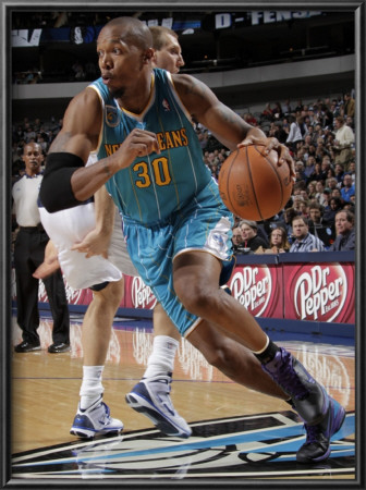 New Orleans Hornets V Dallas Mavericks: David West And Dirk Nowitzki by Glenn James Pricing Limited Edition Print image