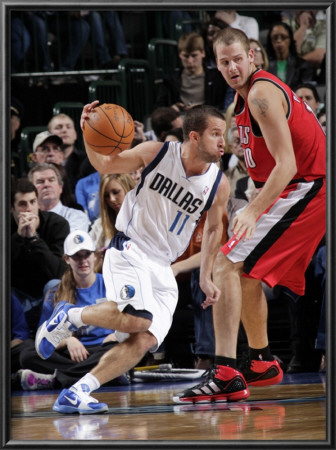 Portland Trail Blazers V Dallas Mavericks: Jose Juan Barea And Joel Pryzbilla by Glenn James Pricing Limited Edition Print image