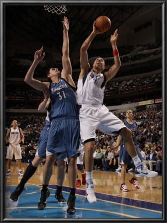 Minnesota Timberwolves V Dallas Mavericks: Dirk Nowitzki And Darko Milicic by Danny Bollinger Pricing Limited Edition Print image