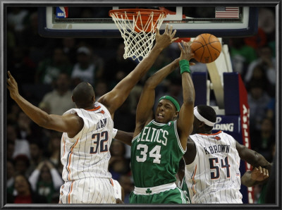 Boston Celtics V Charlotte Bobcats: Paul Pierce, Boris Diaw And Kwame Brown by Streeter Lecka Pricing Limited Edition Print image
