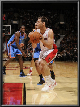 Oklahoma City Thunder V Toronto Raptors: Russell Westbrook And Jose Calderon by Ron Turenne Pricing Limited Edition Print image