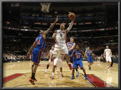 New York Knicks V Toronto Raptors: Jerryd Bayless And Wilson Chandler by Ron Turenne Pricing Limited Edition Print image
