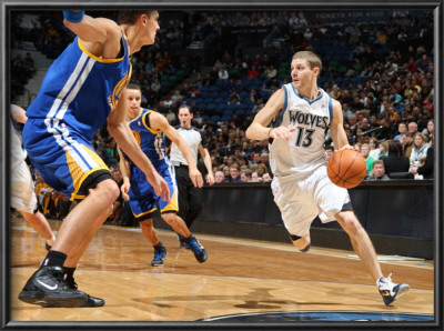 Golden State Warriors V Minnesota Timberwolves: Luke Ridnour And Andris Biedrins by David Sherman Pricing Limited Edition Print image