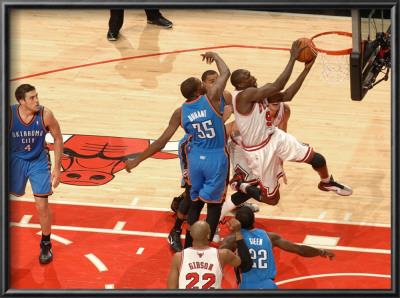 Oklahoma City Thunder V Chicago Bulls: Kevin Durant And Luol Deng by Joe Murphy Pricing Limited Edition Print image