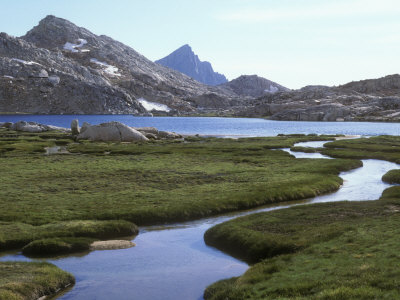 View Of Bearpaw Lake With Inlet Stream In The Sierra Nevada by Stephen Sharnoff Pricing Limited Edition Print image