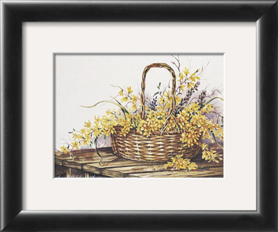 Basket Of Yellow Flowers by Peggy Thatch Sibley Pricing Limited Edition Print image