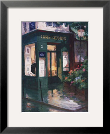 Bookshop By Lamplight, Paris by George Botich Pricing Limited Edition Print image