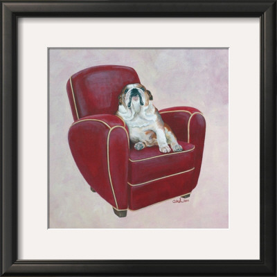 Bulldog On Red by Carol Dillon Pricing Limited Edition Print image