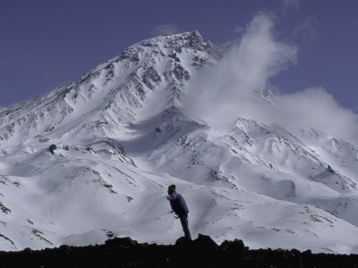 Snowy Kronotski Volcano, Russia by Gordon Brown Pricing Limited Edition Print image