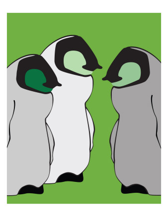 Baby Penguins In Green by Avalisa Pricing Limited Edition Print image