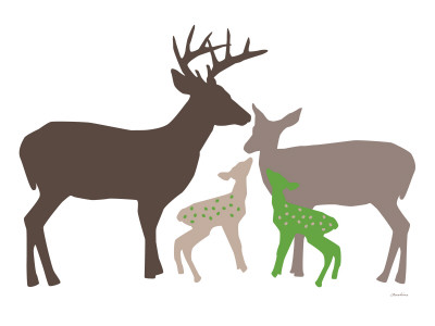 Green Deer by Avalisa Pricing Limited Edition Print image
