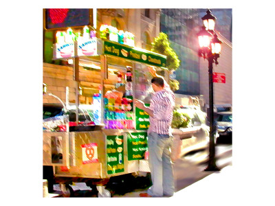 Hot Dog Vendor, New York by Tosh Pricing Limited Edition Print image