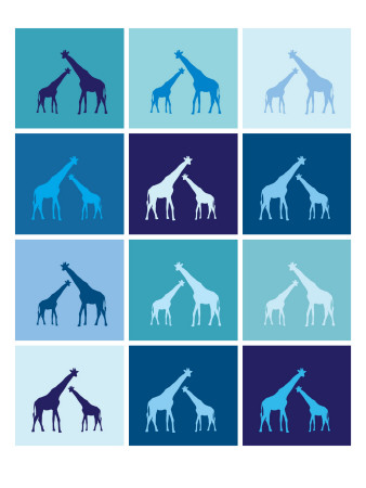 Blue Giraffe Squares by Avalisa Pricing Limited Edition Print image