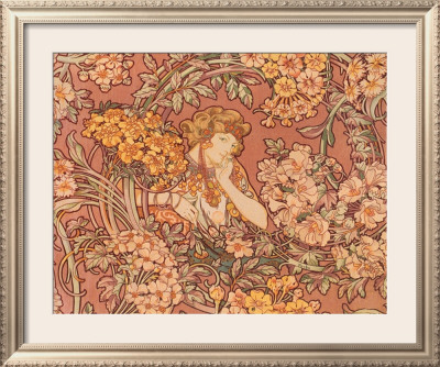 Redhead Among Flowers by Alphonse Mucha Pricing Limited Edition Print image