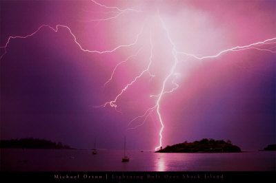 Lightning Bolt Over Shack Island by Michael Orton Pricing Limited Edition Print image