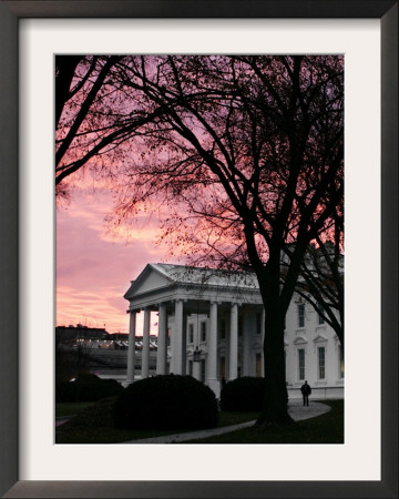 The Early Morning Sunrise Warms The Sky Over The White House by Ron Edmonds Pricing Limited Edition Print image